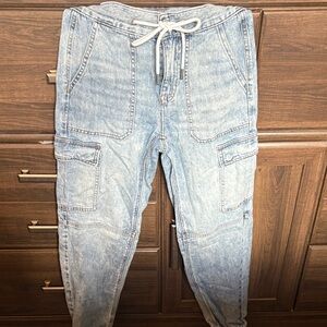 American Eagle Outfitters Denim Joggers with Drawstring
